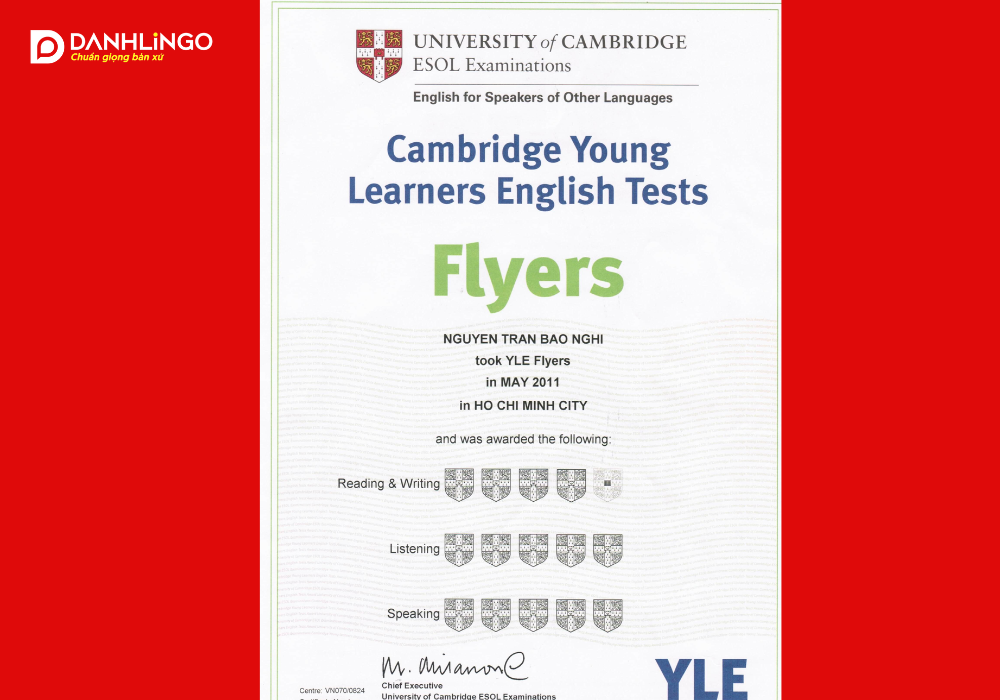 Khóa học tiếng Anh trẻ em Flyers 2 Chung chi tieng anh tre em flyers