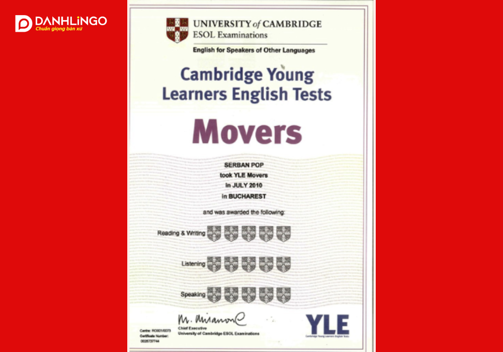 Khoá học tiếng Anh trẻ em Movers 2 chung chi movers